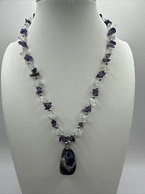 Аметист фиолетовый драгоценный камень необработанный кусок скол бусина ожерелье - Изображение 1 из 4