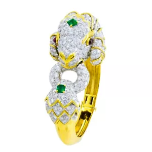 David WEBB Kingdom BRACELET Ram Aries Gold Platinum Gemstones Estate Jewelry - Picture 1 of 12