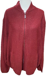 SCANDIA WOODS Men's Size 2XL Maroon Flecked Full Zip Cardigan Grandpa  Sweater - Picture 1 of 14