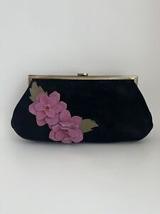 RARE vintage suede Isabella Fiore oversized clutch