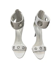 Giuseppe Zanotti White Leather Ankle Strap High Heel  US 7/37 NIB $875 - Picture 1 of 6