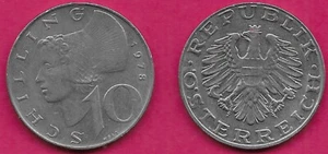 AUSTRIA 10 SCHILLING 1978 XF WOMAN OF WACHAU LEFT,IMPERIAL EAGLE WITH AUSTRIAN S - Picture 1 of 1