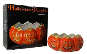 Piatto caramelle zucca Halloween ceramica Susan Winget internazionale certificato - Foto 1 di 19