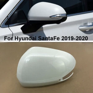 White LH Rearview Door Side Mirror Cover Shell Cap For Hyundai SantaFe 2019-2020 - Picture 1 of 4
