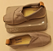 Size 1.5Y TOMS 10018652 Youth/Kids Gray Canvas Alpargata Resident Casual Slip on