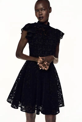 Zac Zac Posen ALTERED RTW Fall 2018 Black Velour Fit+Flare Dress sz 4 - Image 1 of 4