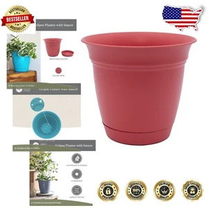 16-Inch UV-Resistant Round Planter Pot with Drainage Saucer for Home & Garden - Picture 1 of 10
