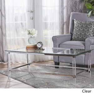 Bayla Modern Rectangle Glass Coffee Table by Christopher Knight Home - 26"L X 48 - Picture 1 of 12