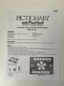 SPARE RULES INSTRUCTION SHEET BOOKLET MANUAL FOR PICTIONARY MANIA BOARD GAME VGC - Picture 1 of 3