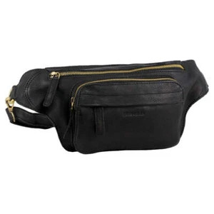 Pierre Cardin Mens Bum Bag Waist Pack Leather Travel Money Phone - Black - Picture 1 of 2