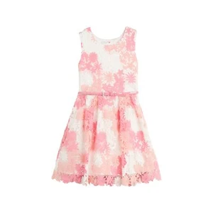 Beautees Girls' Sleeveless Lace Skater Party Dress with Belt, Floral Size 16 - Picture 1 of 2