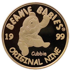TY Beanie Babies - Rare Gold Collector Coin - Cubbie  the Bear - 1999 BBOC [New] - Picture 1 of 2