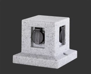 4 Fach Garten und Teich Steckdosen im Steindesign 20 x 20 cm - Bild 1 von 2