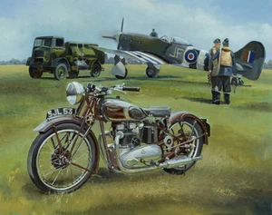 Tarjeta de cumpleaños Triumph Speed Twin Hawker Tempest avión motocicleta motocicleta motocicleta - Imagen 1 de 1