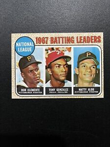 1968 Topps #1 NL Leaders 1967 Roberto Clemente LL NM! NO RESERVE!
