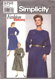 Simplicity 9298 ~ Miss Petite Dress: Dress/Long Raglan Sleeves-Full Skirt ~ 8-18 - Picture 1 of 4