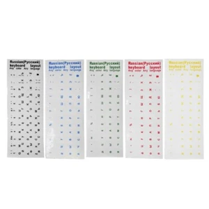 Russian Keyboard Stickers Letter Laptop Alphabet Waterproof Super Durable 2pcs - Picture 1 of 18