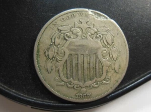 1867 SCHILD NICKEL, GROSSER HOBELFEHLER AUF VORDERSEITE - Bild 1 von 3