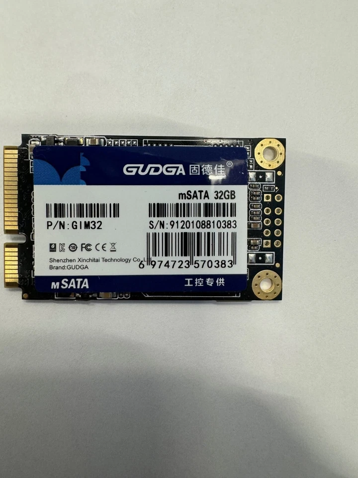 32GB mSATA 32GB GUDGA part# GIM32 - Pulled from new units - Image 1 of 2