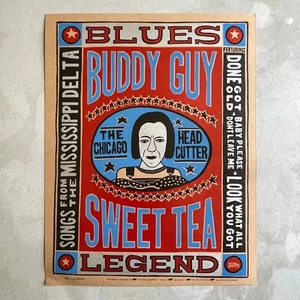 Buddy Guy Sweet Tea Letterpress Poster 0912/3000 Yee-Haw Industries 2001 Blues - Bild 1 von 7