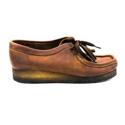 Womens 6.5 M Clarks Originals Wallabee Beeswax Brown Leather Crepe Sole 38257 - Image 1 of 4