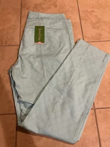 Lilly Pulitzer Women's Textured Kelly Skinny Ankle Pants Crew Sea Salt Size 10 - Picture 1 of 12