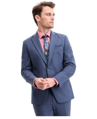 Bar Iii Mens Slim fit Suit Jacket Blazer 42 L Blue Solid - Image 1 of 2