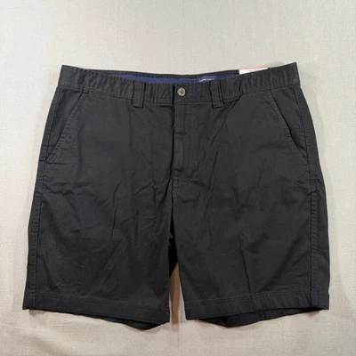 NWT St Johns Bay Flat Front Shorts Mens 40 Black Comfort Stretch Chino - Image 1 of 4