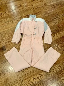 Traje de esquí de nieve Obermeyer Denise vintage para mujer talla 8 rosa claro conejito años 80 - Imagen 1 de 24