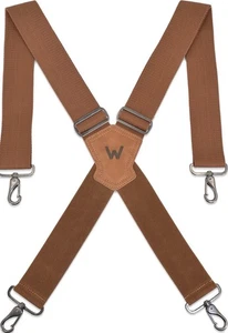 WELKINLAND Bretelle Marroni Larghe 2 Pollici, Bretelle da Lavoro Resistenti per Uomo - Foto 1 di 3