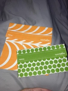2 Lunch Skins Reusable Food Bags Sandwich Size 6x6 & Snack Size 6.5x3.5 New - Picture 1 of 2