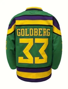 Mighty Ducks Movie Shirts Ice Hockey Jersey #33 Goldberg Size Small - 3XL - Picture 1 of 9