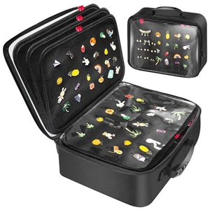 Enamel Pin Display Bag EVA Hard Shell Pin Trading Book, 18 Page Collectible P... - Picture 1 of 7