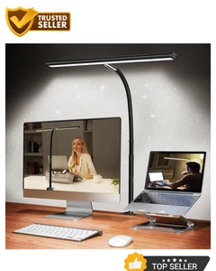 LED Desk Lamp for Office Home, Eye-Caring Desk Light with Stepless Dimming Adjus - Picture 1 of 7