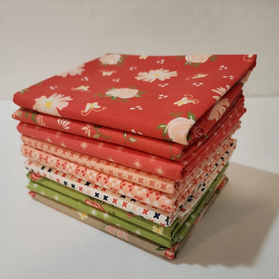 Harper's Garden, Geranium & Lime Bundle of 9 Different Prints 1/2-Yards - Image 1 of 4