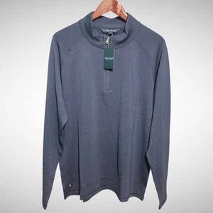 Peter Millar Crown Artigianale Manica 1/4 Pull Over Uomo Grande Blu Navy Nuovo - Foto 1 di 7