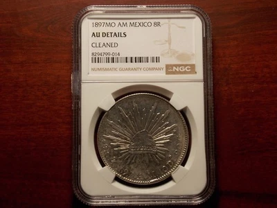 1897 Mo AM Mexico 8 Real silver coin NGC AU - Image 1 of 4