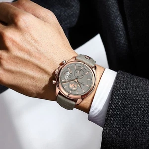 Luminous Men Leather Watch Waterproof Fashion Men's Watches Wristwatch Quartz - Picture 1 of 20