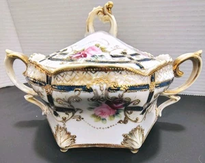 Antike Nippon Schale, Vans Pattens 52, japanische Deckelschale, selten antik Nippon - Bild 1 von 11