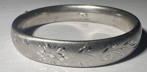 Brazalete brazalete vintage de plata de ley Rine de 8,5" - Imagen 1 de 4