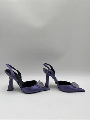 Zapatos de salón para mujer VERSACE La Medusa 105 mm con tira trasera satinada púrpura talla 35 Foto 1 de 4