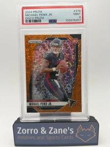 2024 Panini Prizm Michael Penix Jr. Orange Disco Prizm #378 Falcons PSA 9 (RC) - Picture 1 of 3