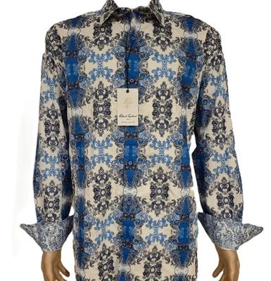 NWT ROBERT GRAHAM MELCHOR BLUE WHITE EMBROIDERY BAROQUE PAISLEY COTTON SHIRT 3XL - Image 1 of 4