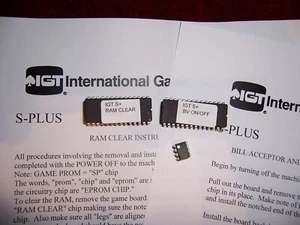 IGT S+ S-Plus Slot machine RAM & BV Bill Validator clear set chips & EEPROM - Picture 1 of 3