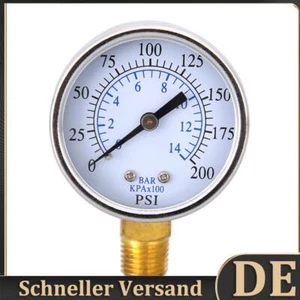 70-mm-Manometer-Digitalanzeige 200 PSI mit Messingeinbauten, 1/4 NPT-Bodenmontag - Bild 1 von 5