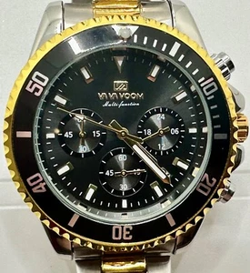 Orologio da polso uomo marca VA VA VOOM sport data lunetta girevole bicolore nuovo - Foto 1 di 9