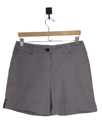 Talbots Black White Gingham Stretch Shorts Women's Size 10P - Image 1 of 3