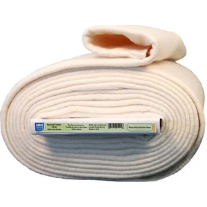 Natural Cotton Batting, off-White 96" x 9 Yards by the Bolt - Picture 1 of 5
