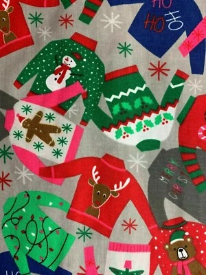 SCRUB TOP SIZES: XS, S, M, L, XL, 2XL UGLY CHRISTMAS SWEATERS NWT NURSE MEDICAL  - Image 1 of 4