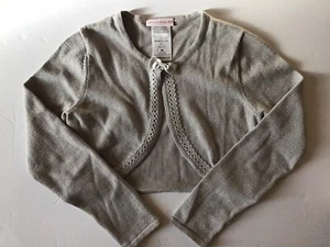 Girls Bonnie Jean Size Medium Cardigan Sweater Silver Special Occasion - Picture 1 of 11